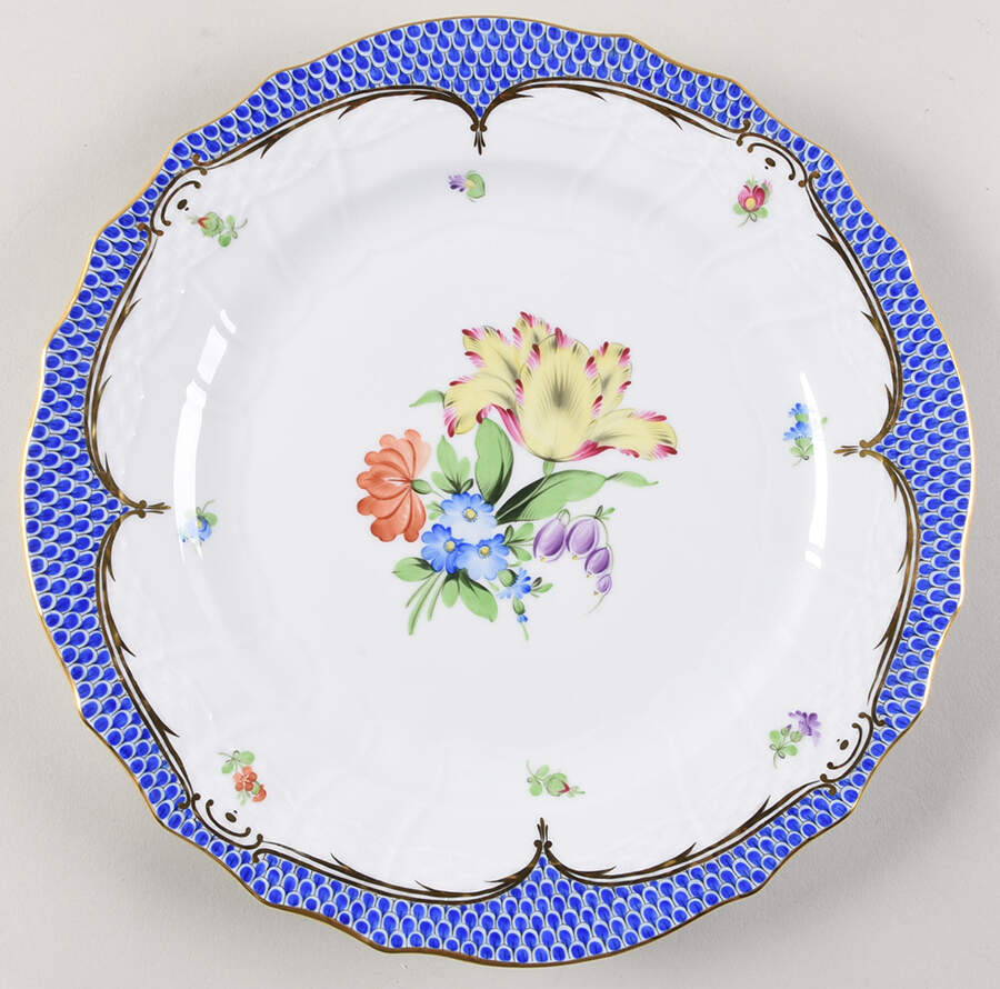 Printemps Blue Border Service Plate (Charger) by Herend-1