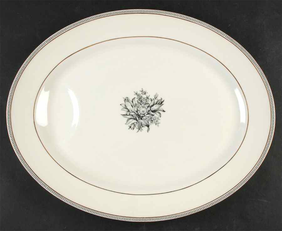 Greek Key 16" Oval Serving Platter by Haviland-1