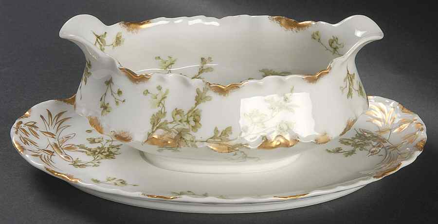 Schleiger 670D Gravy Boat with Attached Underplate by Haviland-1