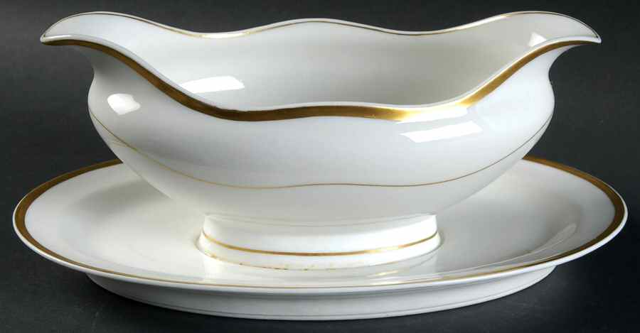 H1397 Gravy Boat with Attached Underplate by Haviland-1