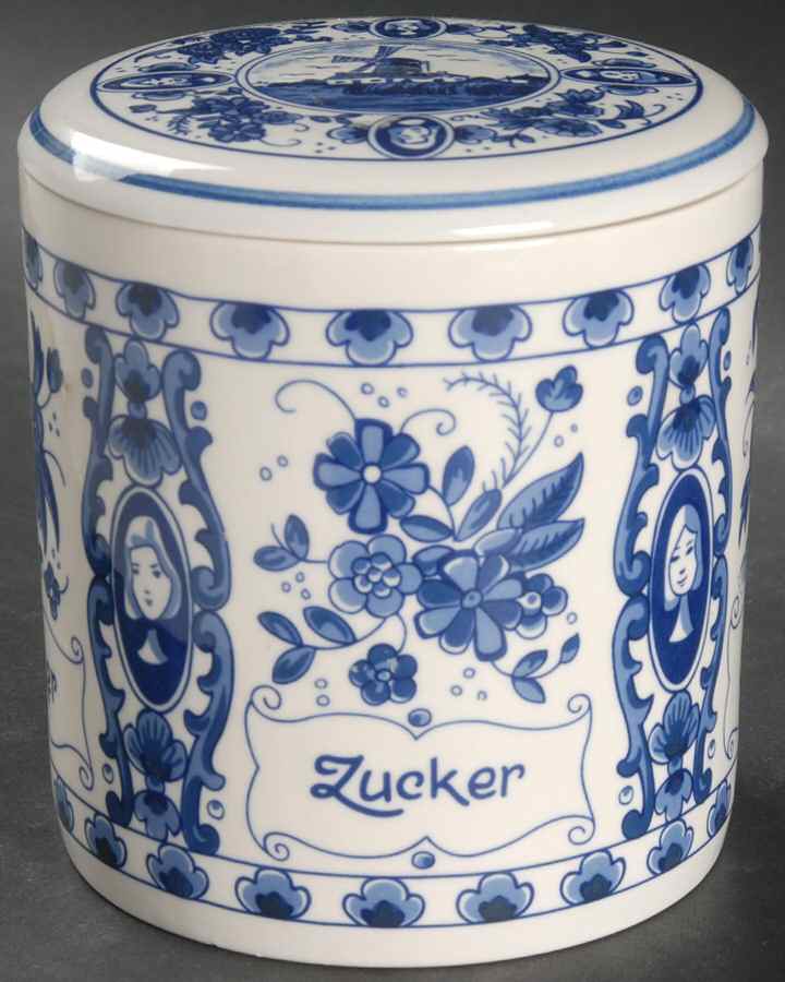 Delfts Blue Sugar Canister & Lid by Holland-1