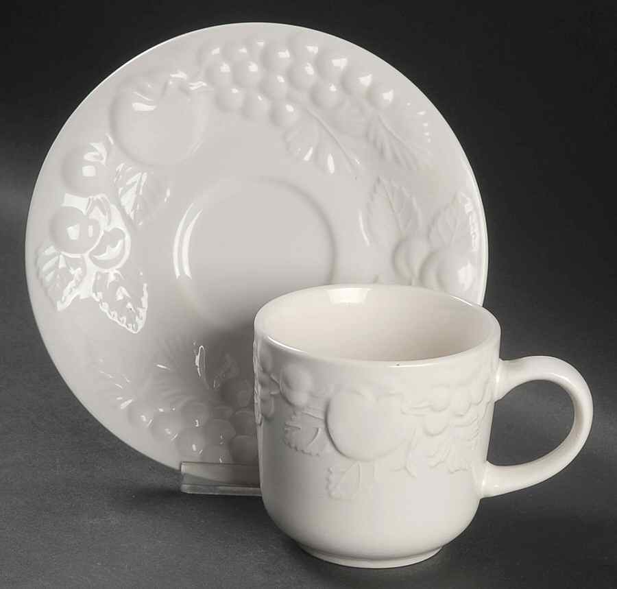 Fruitful Flat Cup & Saucer Set by Housewares Intl-1