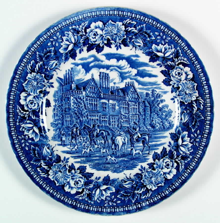 England's Heritage Blue Dinner Plate by H Aynsley & Co-1