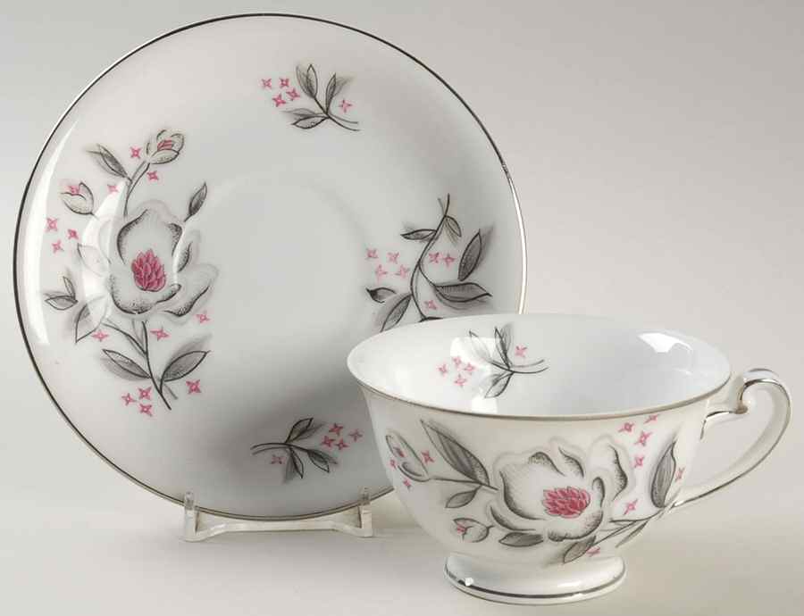 Cynthia Footed Cup & Saucer Set by Hira China-1