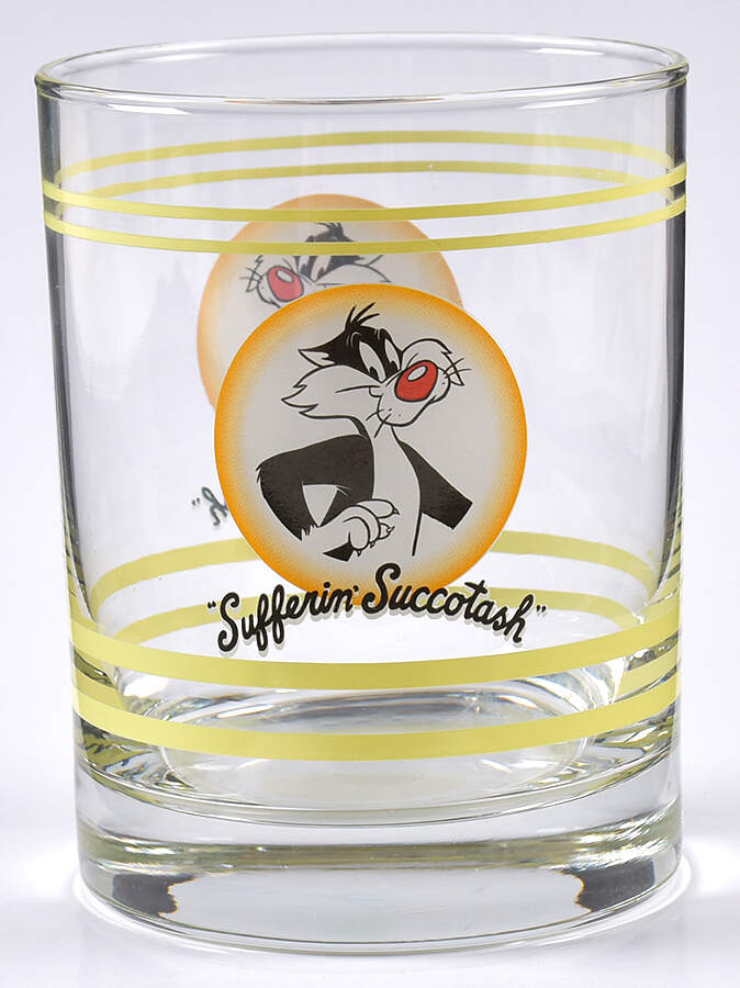 Fiesta Looney Tunes Yellow 12 Oz Glassware Old Fashioned by Homer Laughlin -1