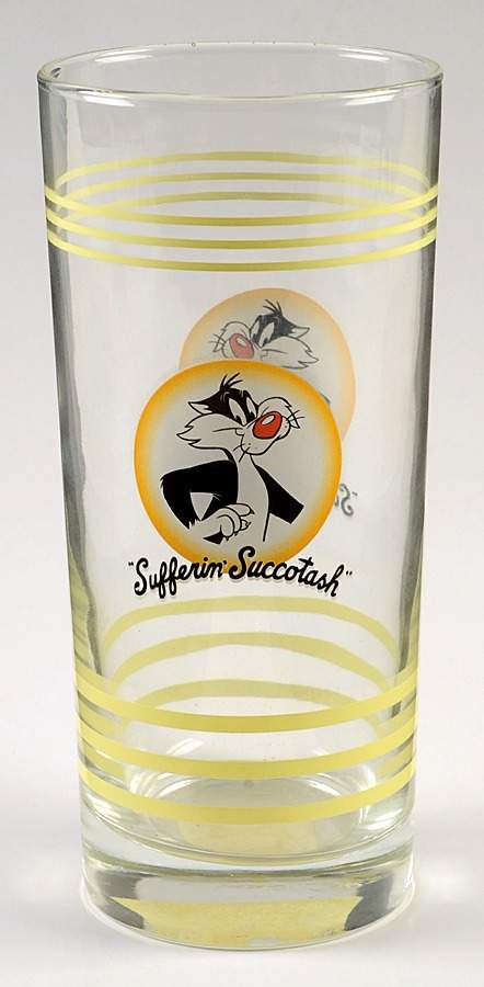 Fiesta Looney Tunes Yellow 14 Oz Glassware Tumbler by Homer Laughlin -1