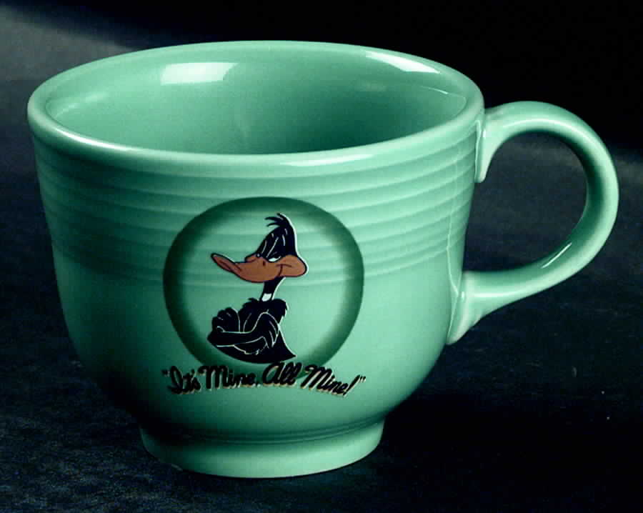 Fiesta Looney Tunes Turquoise Flat Cup by Homer Laughlin -1