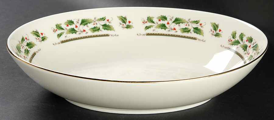 HHD2 (Gold "H" Mark) 10" Oval Vegetable Bowl by Holly Holiday-1