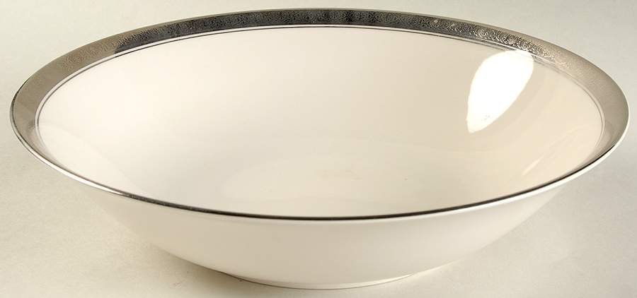 Royal Baroness (Platinum Trim) 9" Round Vegetable Bowl by Heirloom Collection-1