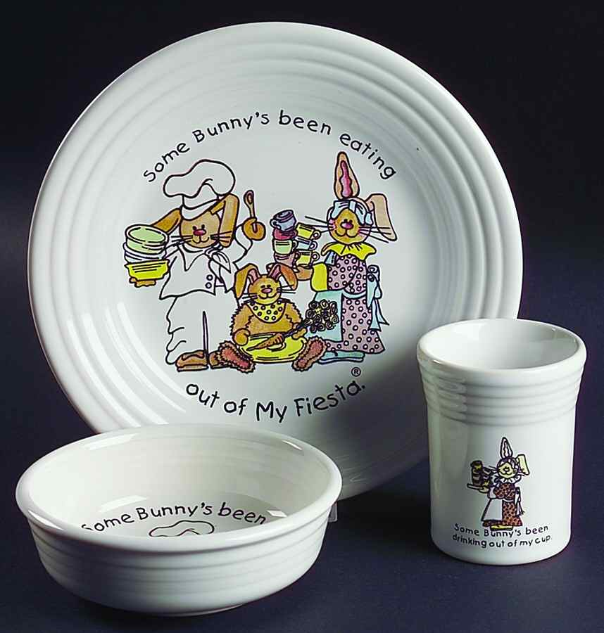 Fiesta Some Bunny's (3 Piece) Child's Set by Homer Laughlin -1