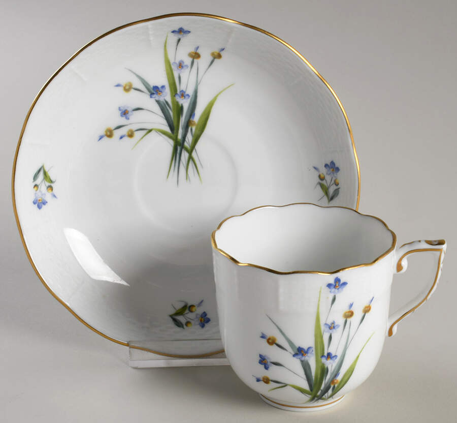 Flowers of Bermuda Chocolate Cup & Saucer Set by Herend-1