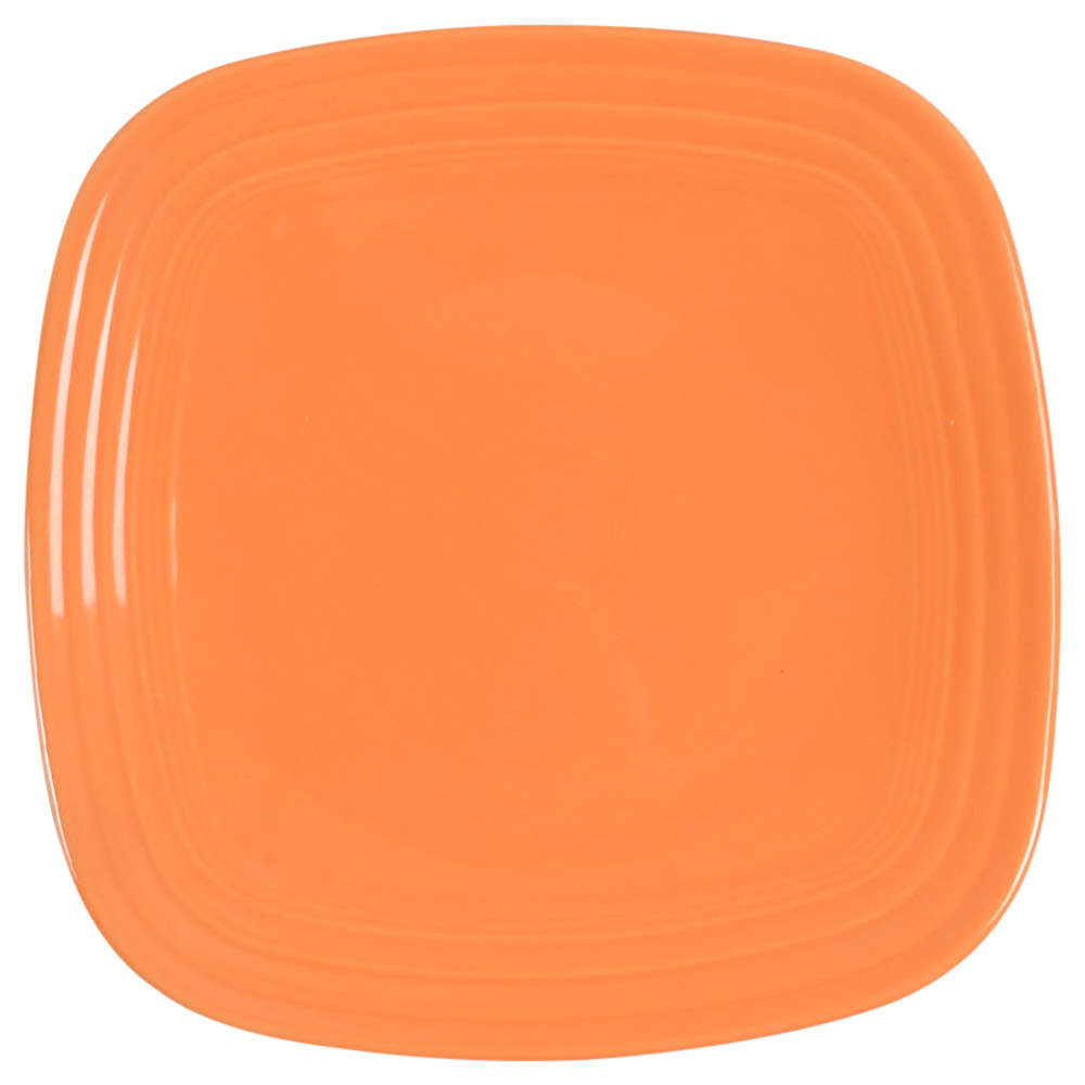 Fiesta Tangerine (Intro 2003) Square Dinner Plate by Homer Laughlin -1