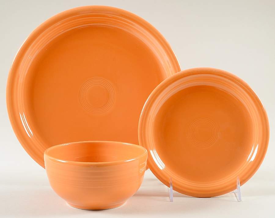 Fiesta Tangerine (Intro 2003) (3 Pc) Bistro Set by Homer Laughlin -1