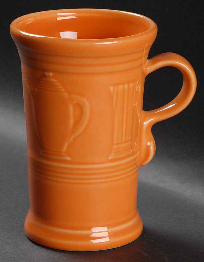 Fiesta Tangerine (Intro 2003) Cappuccino Mug by Homer Laughlin -1