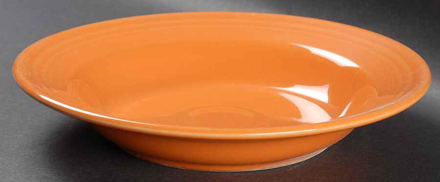 Fiesta Tangerine (Intro 2003) Large Rim Soup Bowl by Homer Laughlin -1