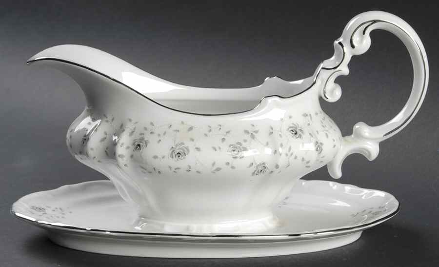 Persian Grey Gravy Boat with Attached Underplate by Hertel Jacob-1