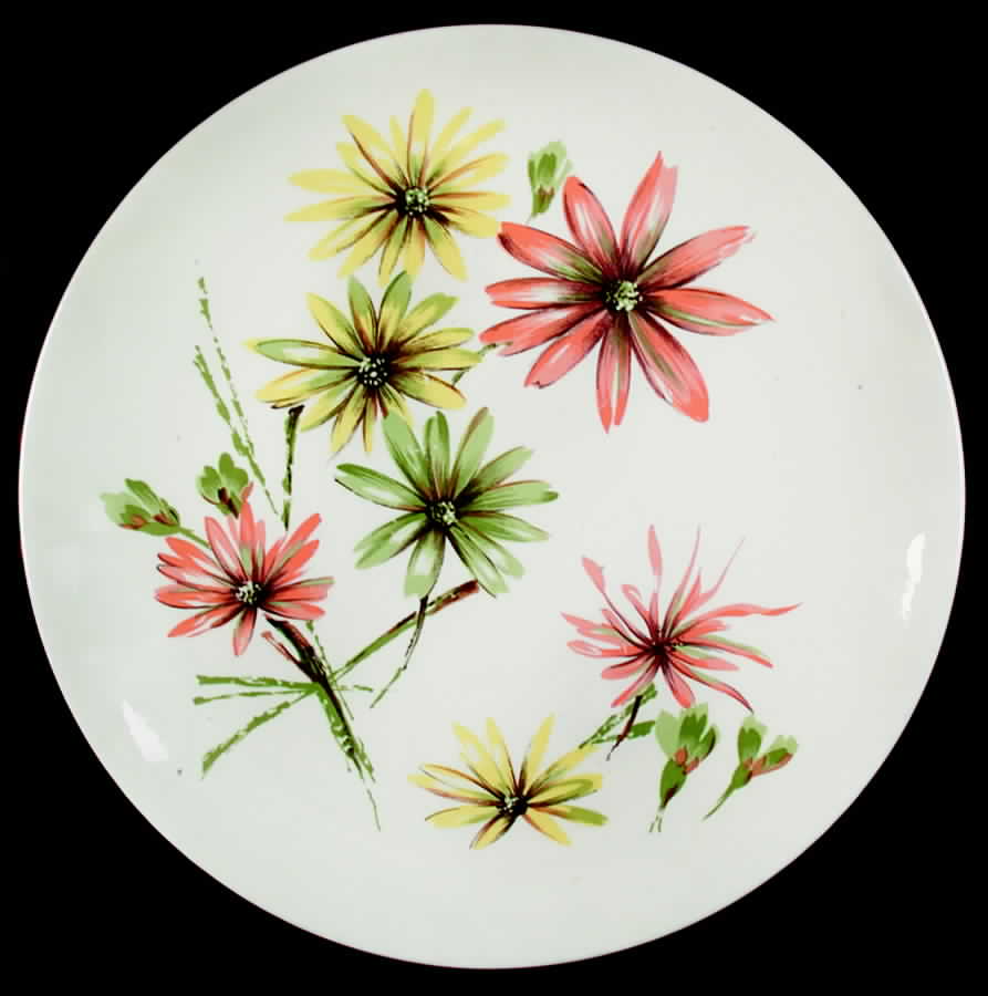 HLC1234 ORANGE FLOWERS Dinner Plate by Homer Laughlin -1