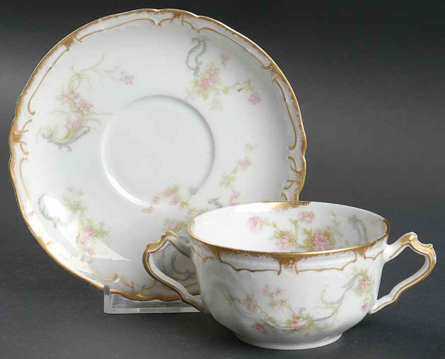 Schleiger 57-1 Flat Bouillon Cup & Saucer by Haviland-1