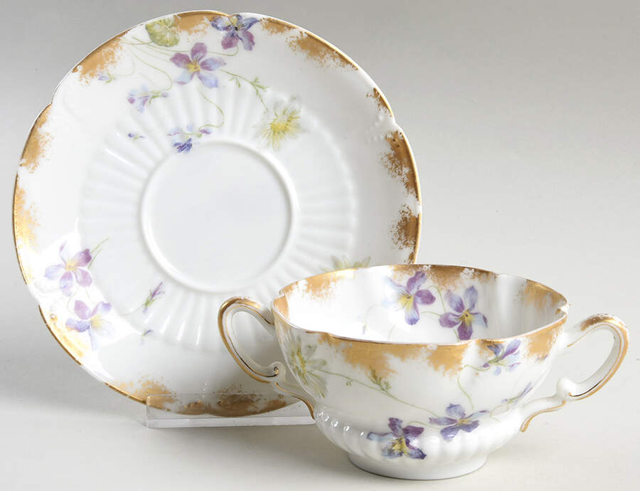 Schleiger 453-2 Bouillon Cup & Saucer by Haviland-1