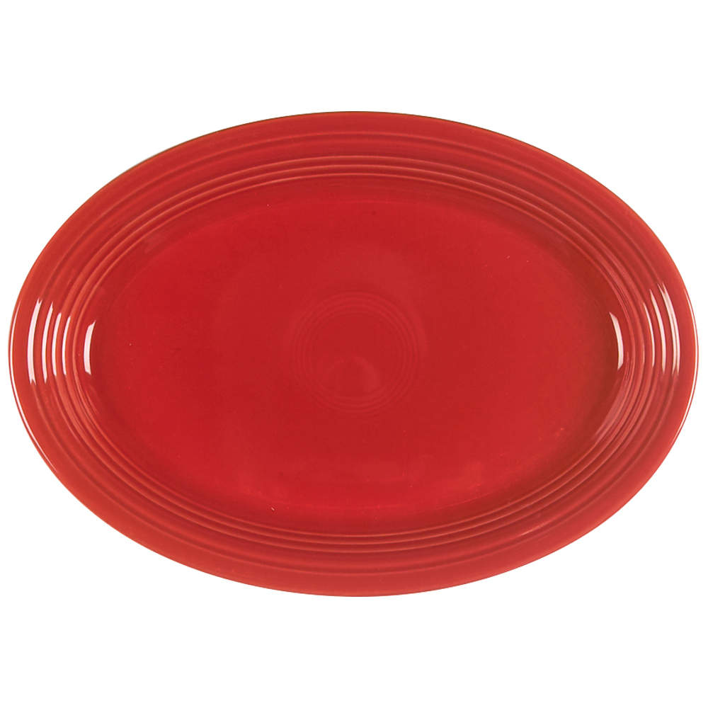 Fiesta Scarlet (Intro 2004) 13" Oval Serving Platter by Homer Laughlin -1