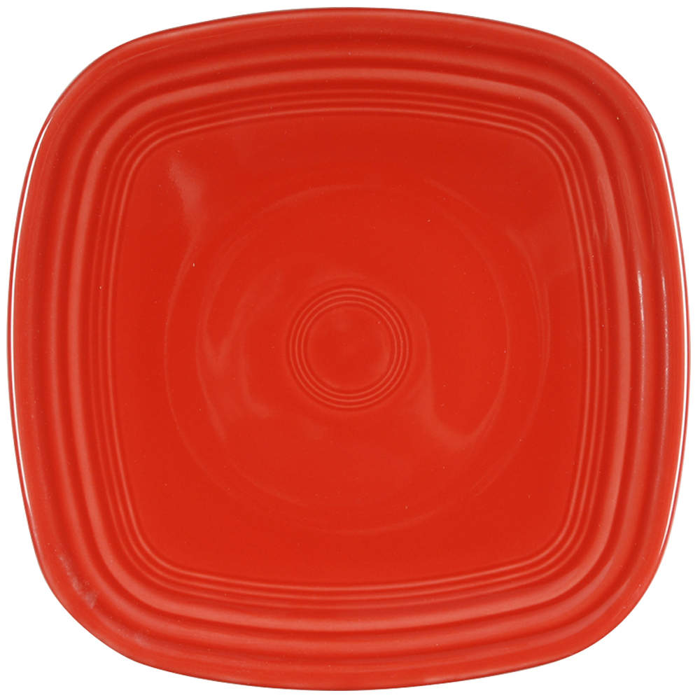 Fiesta Scarlet (Intro 2004) Square Luncheon Plate by Homer Laughlin -1