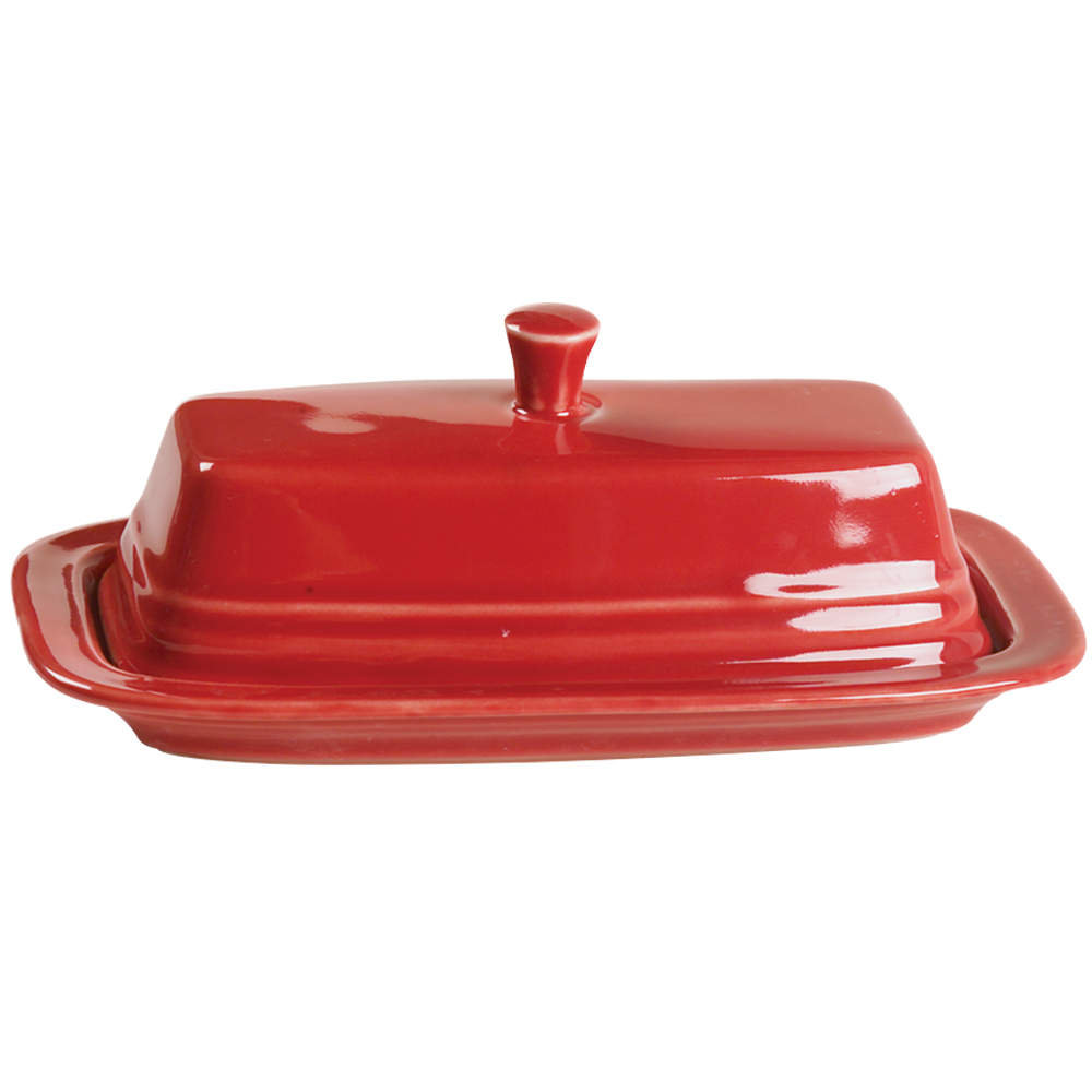 Fiesta Scarlet (Intro 2004) 1/4 Lb Covered Butter by Homer Laughlin -1