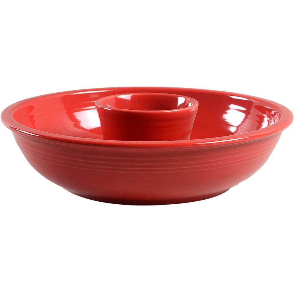 Fiesta Scarlet (Intro 2004) (2 Piece) Chip & Dip Set by Homer Laughlin -1