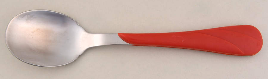 Fiesta Scarlet (Intro 2004) Oval Place Soup Spoon by Homer Laughlin -1
