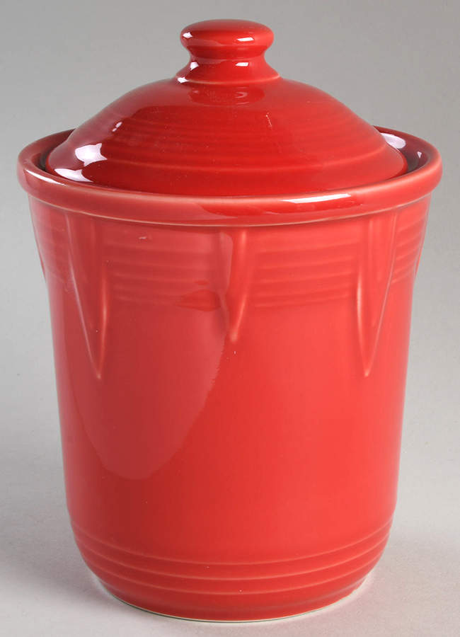 Fiesta Scarlet (Intro 2004) Small Canister & Lid by Homer Laughlin -1