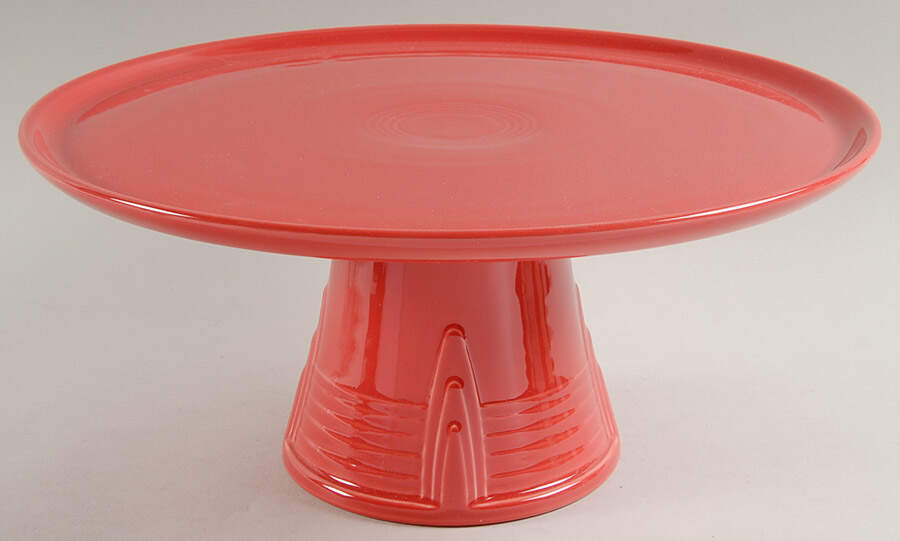 Fiesta Scarlet (Intro 2004) 12" Diameter Pedestal Cake Stand by Homer Laughlin -1