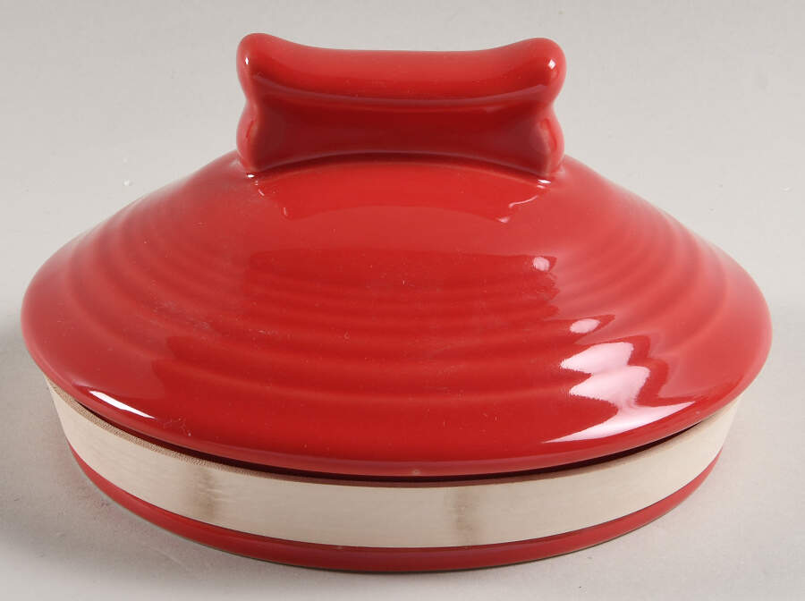 Fiesta Scarlet (Intro 2004) Lid for Dog Treats Canister by Homer Laughlin -1