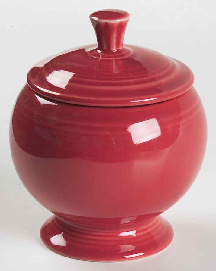Fiesta Scarlet (Intro 2004) Individual Sugar Bowl & Lid by Homer Laughlin -1