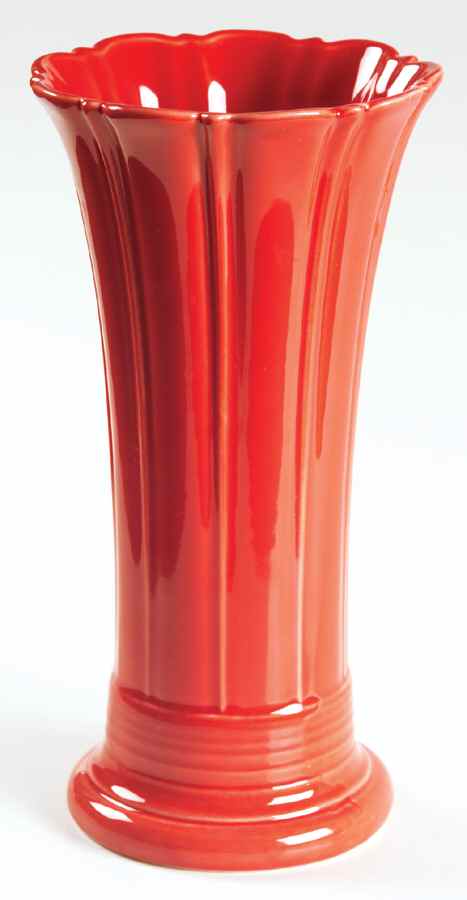 Fiesta Scarlet (Intro 2004) 9" Flared Vase by Homer Laughlin -1