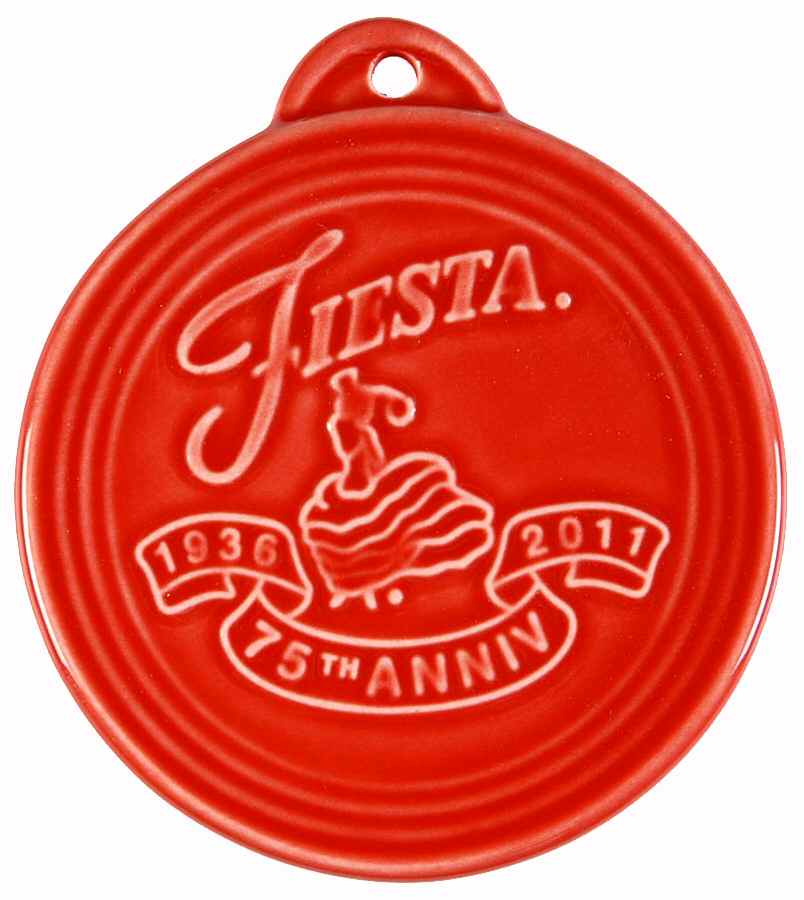 Fiesta Scarlet (Intro 2004) 75th Anniversary Ornament by Homer Laughlin -1