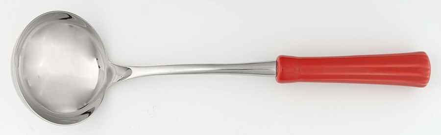 Fiesta Scarlet (Intro 2004) Soup Ladle with Stainless Bowl by Homer Laughlin -1