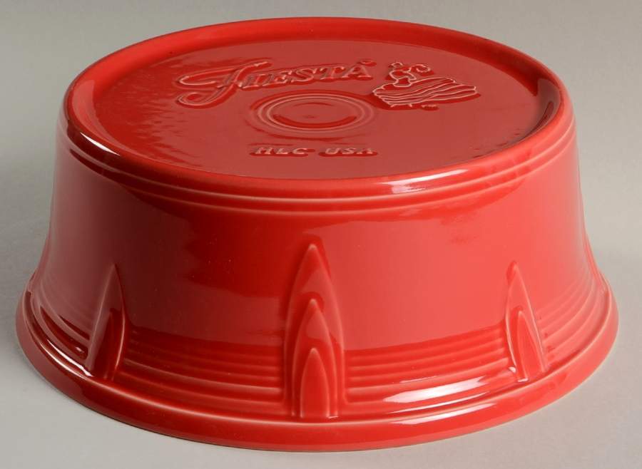 Fiesta Scarlet (Intro 2004) Ceramic Pedestal for 9 Qt Glass Beverage Dispenser by Homer Laughlin -1