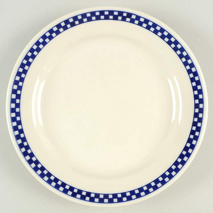 Checkers Cobalt Blue Luncheon/Salad Plate by Homer Laughlin -1