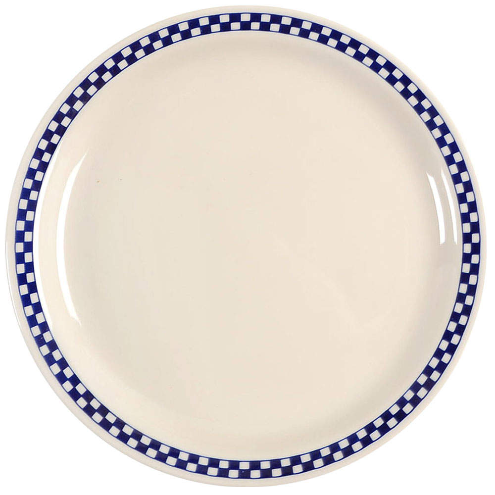 Checkers Cobalt Blue Small Dinner Plate by Homer Laughlin -1