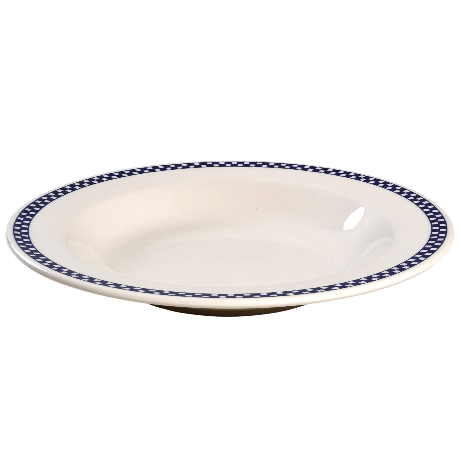 Checkers Cobalt Blue 12" Individual Pasta Bowl by Homer Laughlin -1