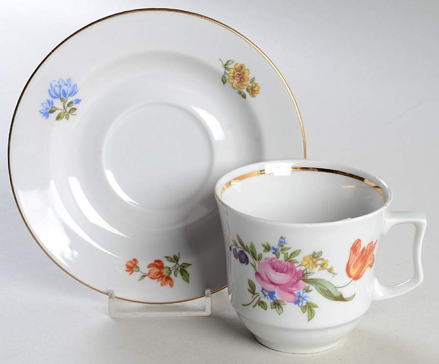 HEP46 (Smooth) Footed Cup & Saucer Set by Graf Von Henneberg-1