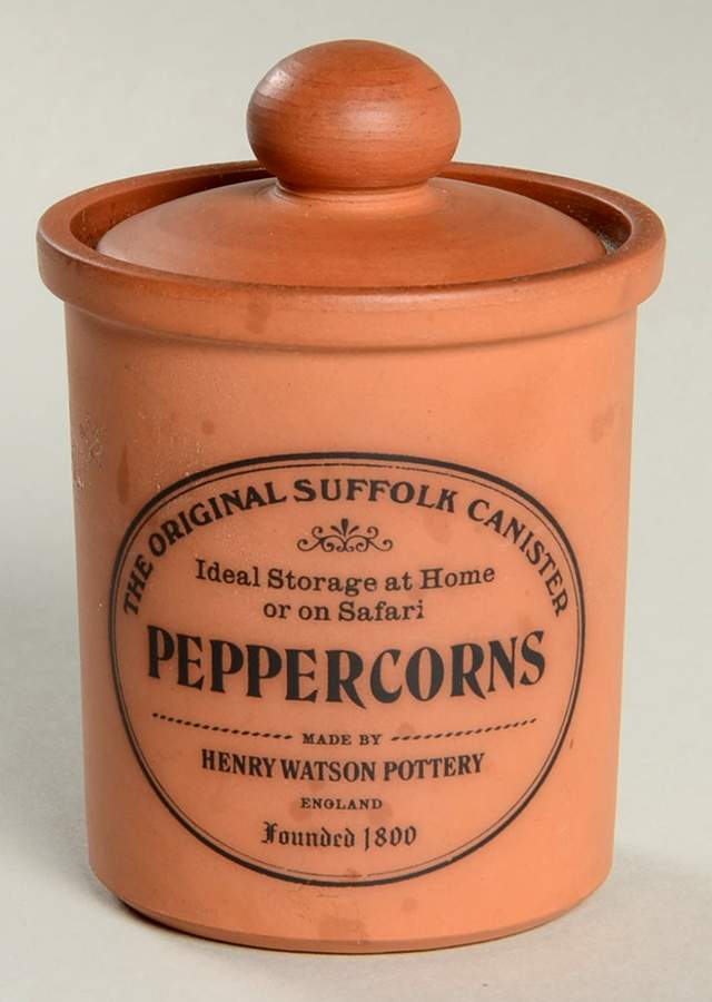 The Original Suffolk (Terra Cotta) Peppercorn Spice Jar & Lid by Henry Watson-1
