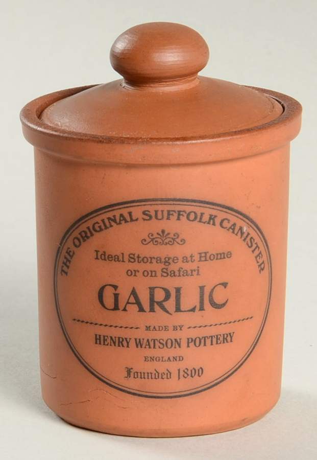The Original Suffolk (Terra Cotta) Garlic Spice Jar & Lid by Henry Watson-1