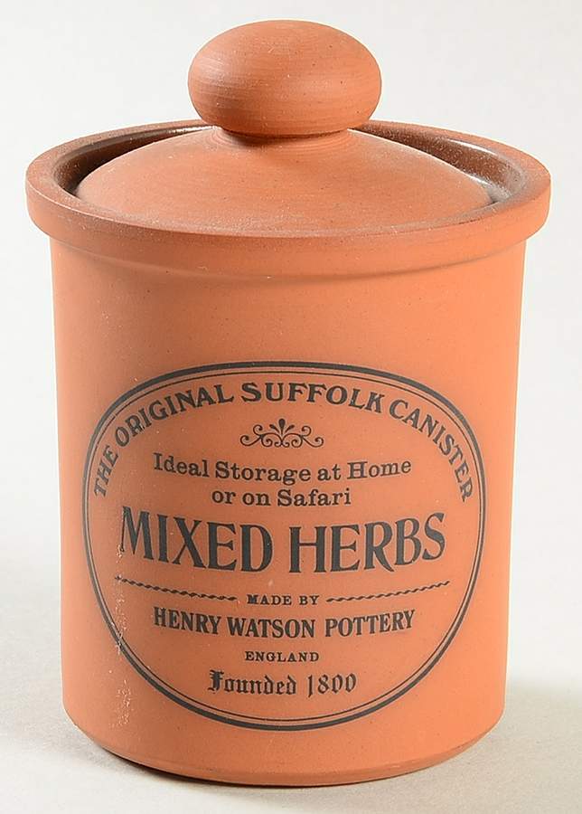 The Original Suffolk (Terra Cotta) Mixed Herb Spice Jar & Lid by Henry Watson-1