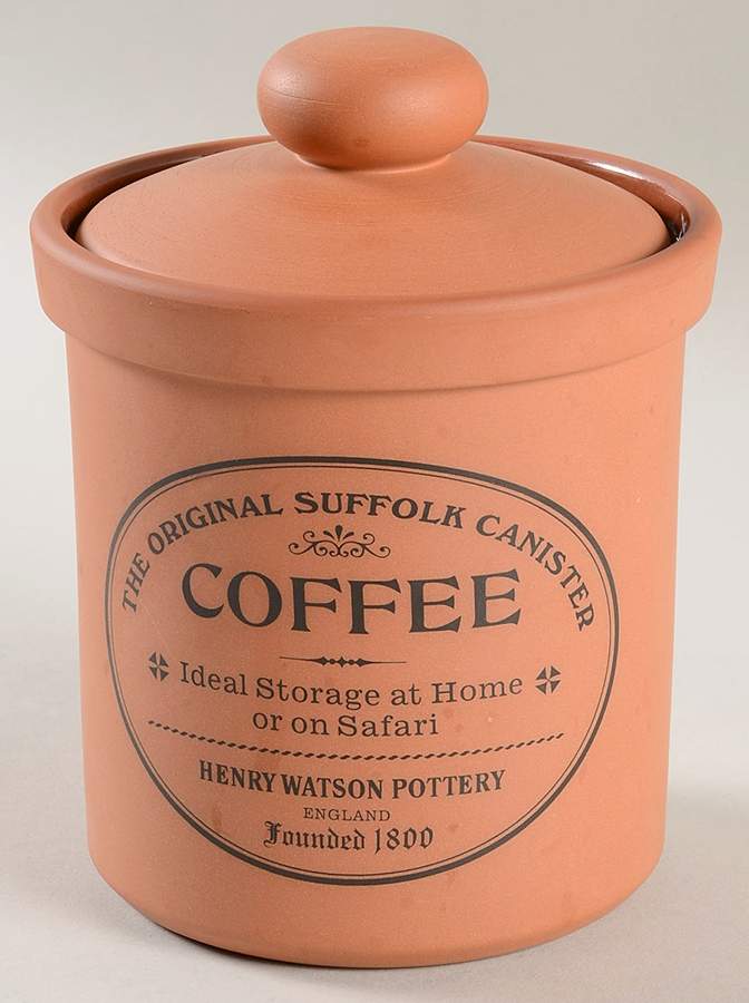The Original Suffolk (Terra Cotta) Coffee Canister & Lid by Henry Watson-1