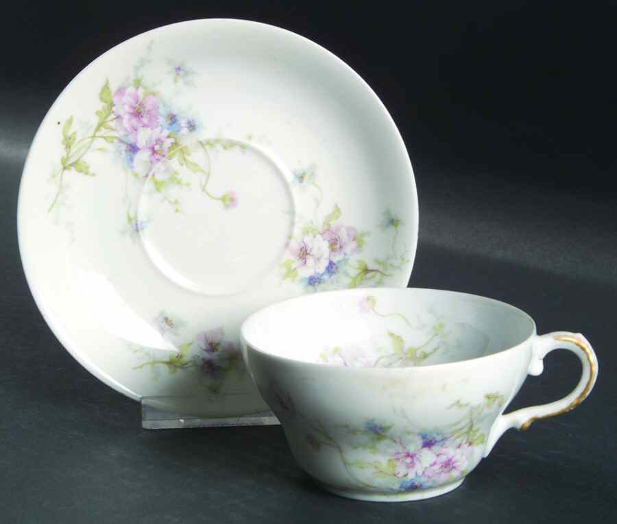 Schleiger 156-6 Flat Cup & Saucer Set by Haviland-1