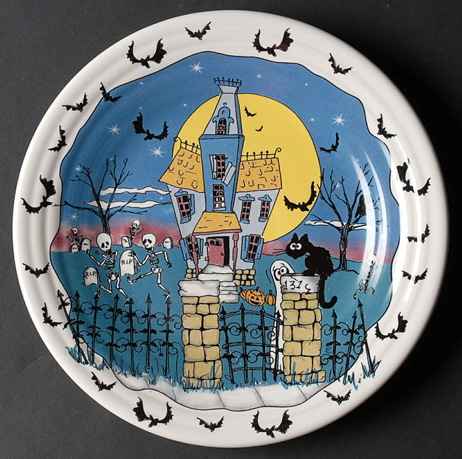 Fiesta Halloween Night Luncheon Plate by Homer Laughlin -1