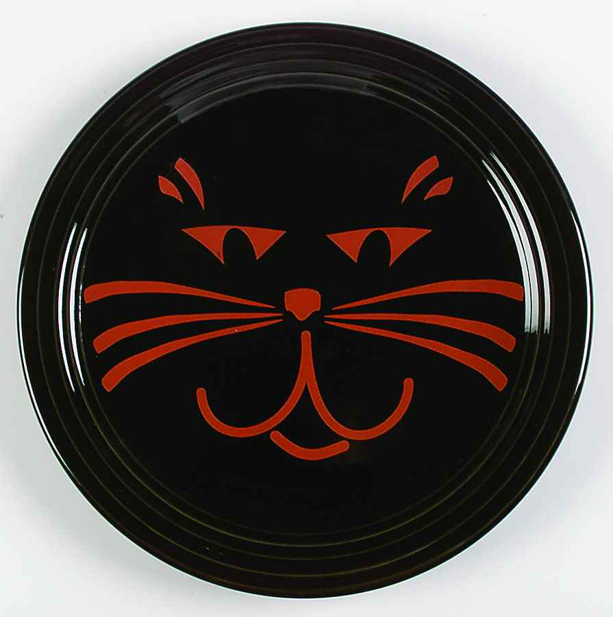 Fiesta Black Cat (Black Body) 11" Chop Plate (Round Platter) by Homer Laughlin -1