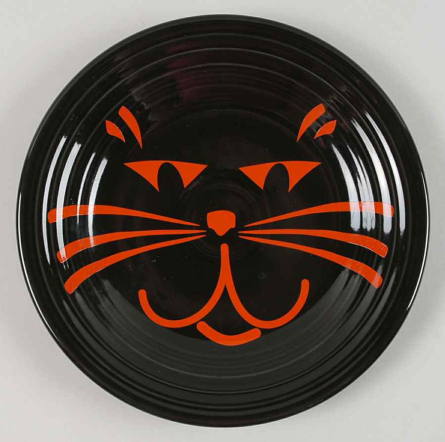 Fiesta Black Cat (Black Body) Luncheon Plate by Homer Laughlin -1