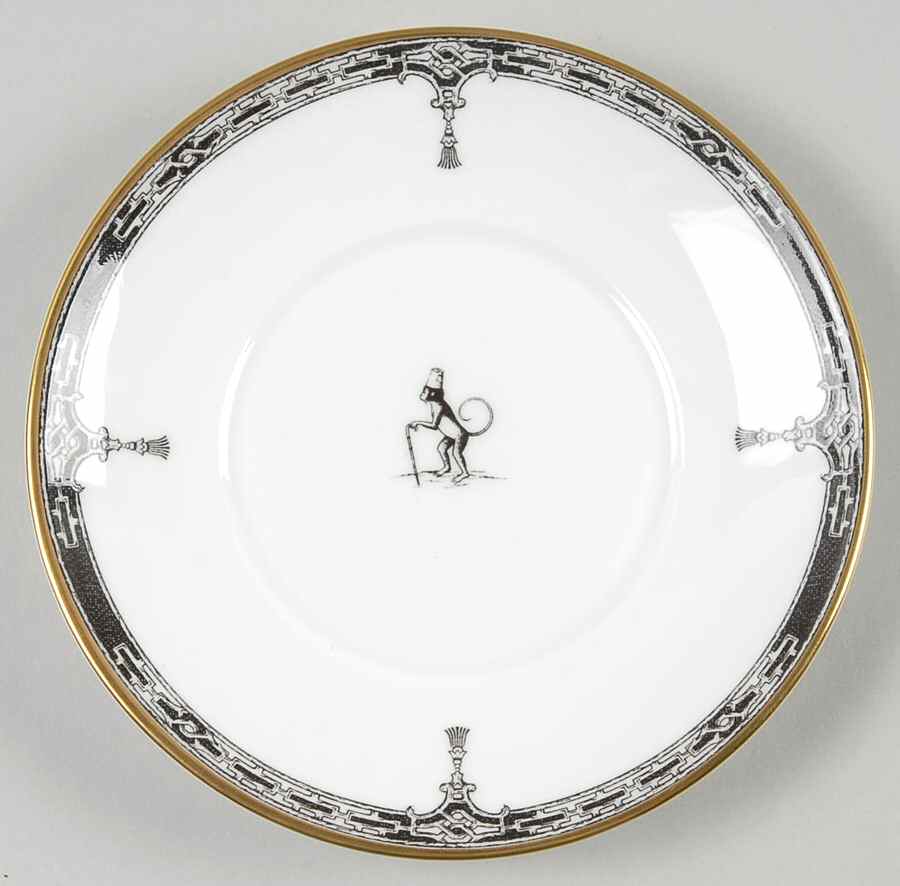Chinoiserie Black (Ebony) Saucer by Home James-1