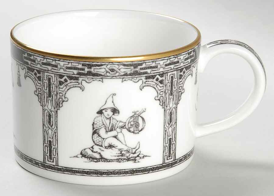Chinoiserie Black (Ebony) Flat Cup by Home James-1